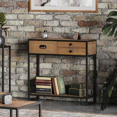 Olmsted 3 Drawer Console Table - Natural, Reclaimed Wood