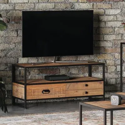 Olmsted 3 Drawer TV Unit - Natural, Reclaimed Wood image