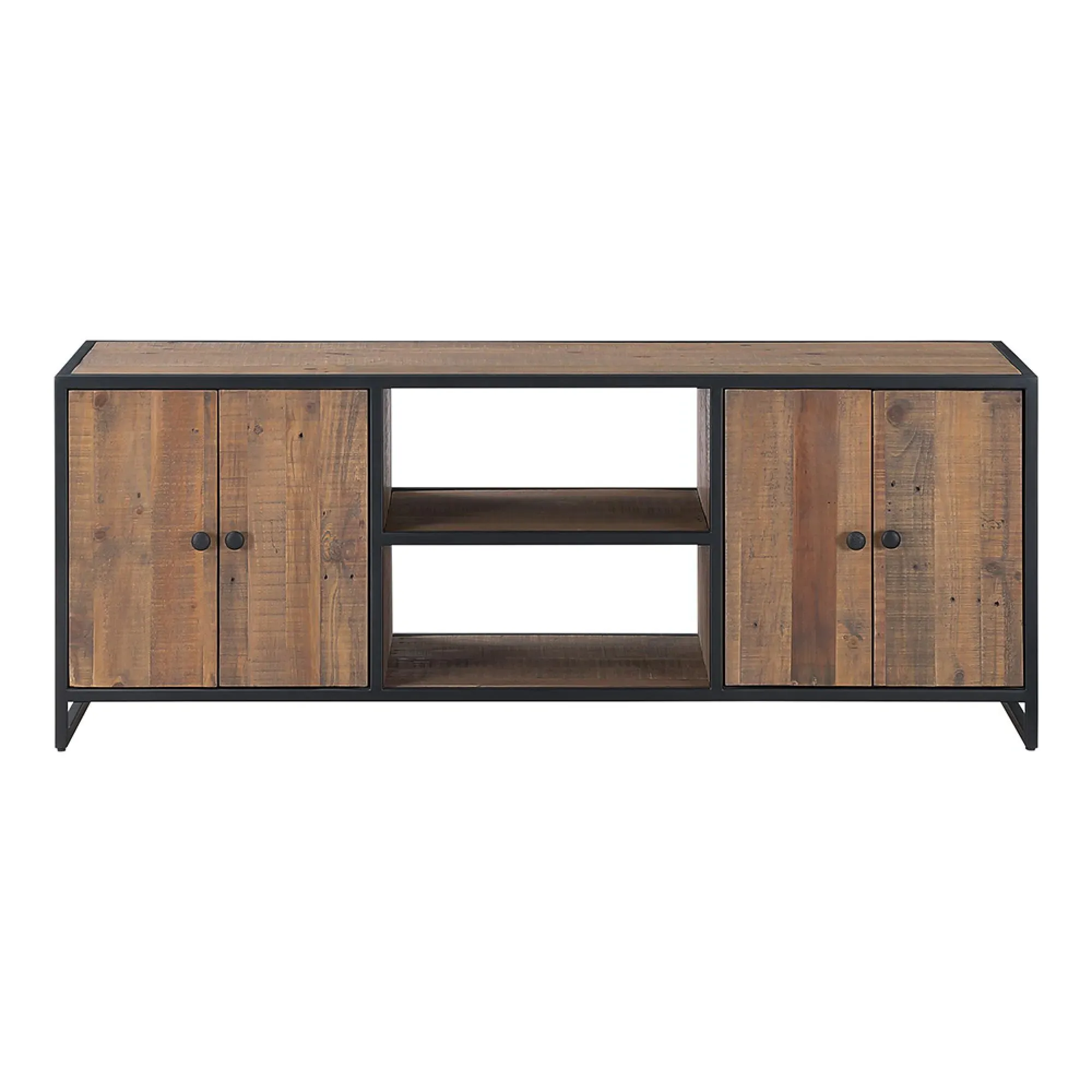Olmsted 4 Door TV Unit - Natural, Reclaimed Wood