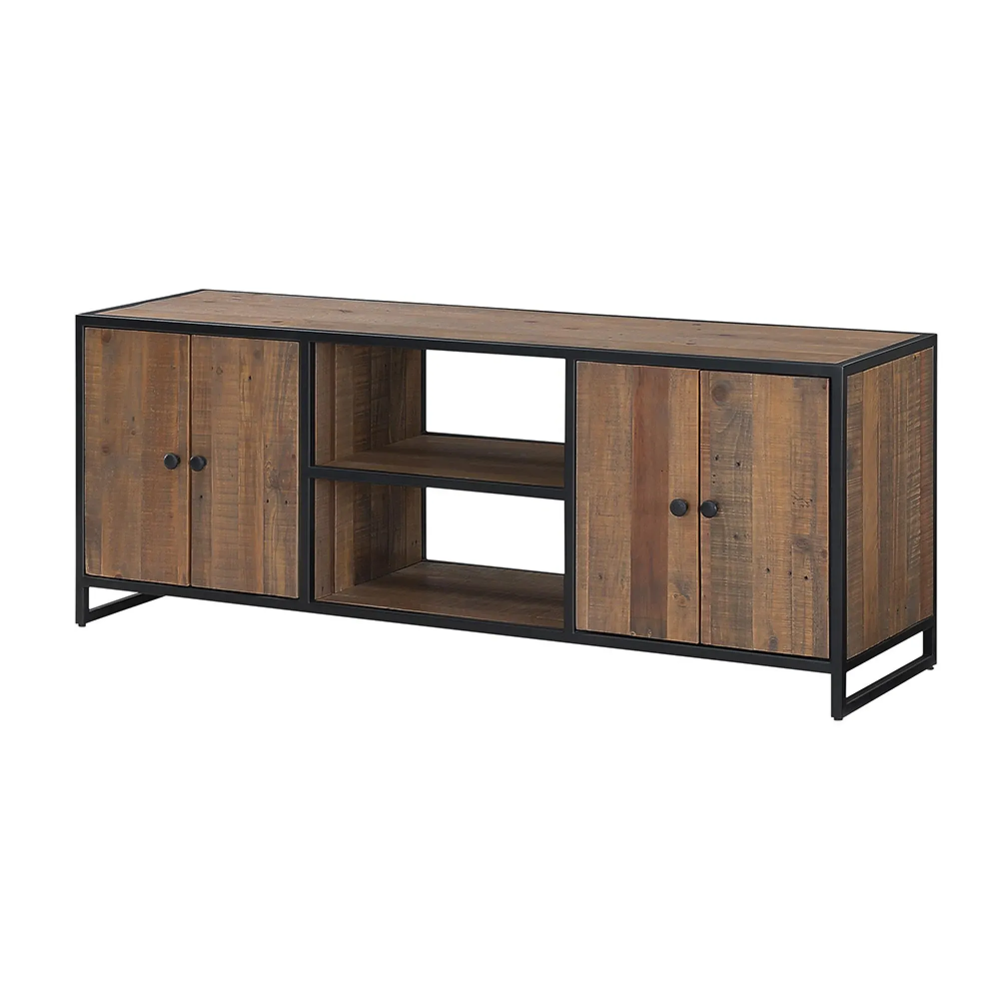 Olmsted 4 Door TV Unit - Natural, Reclaimed Wood