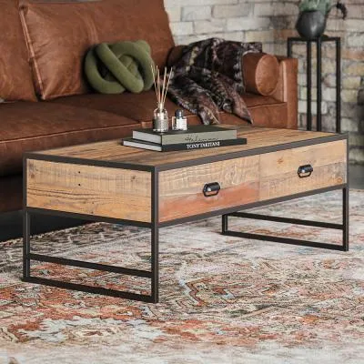 Olmsted 4 Drawer Coffee Table - Natural, Reclaimed Wood