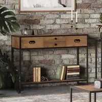 Olmsted 4 Drawer Console Table - Natural, Reclaimed Wood