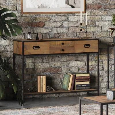 Olmsted 4 Drawer Console Table - Natural, Reclaimed Wood image