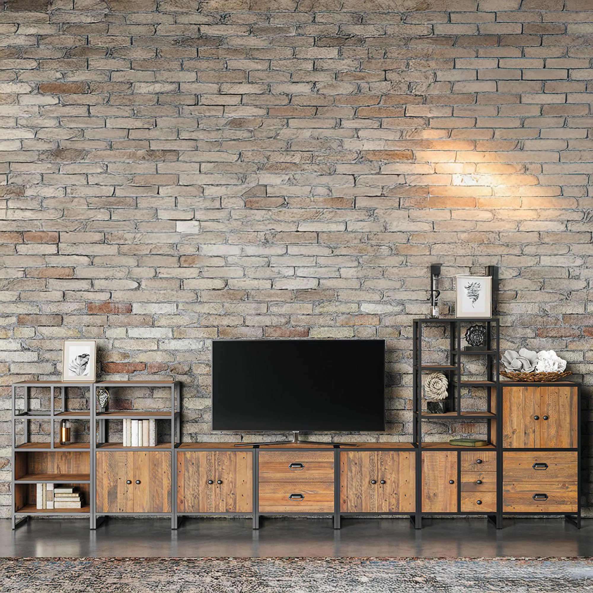 Olmsted Modular 2 Drawer Cupboard - Natural, Reclaimed Wood