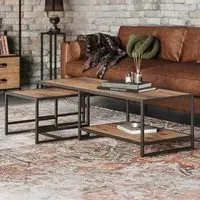 Olmsted Reclaimed Wood Coffee Table with Side Table - Natural