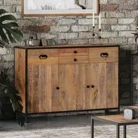 Olmsted Small Sideboard with 3 Doors - Natural, Reclaimed Wood