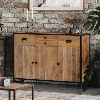 Olmsted Small Sideboard with 3 Doors - Natural, Reclaimed Wood image