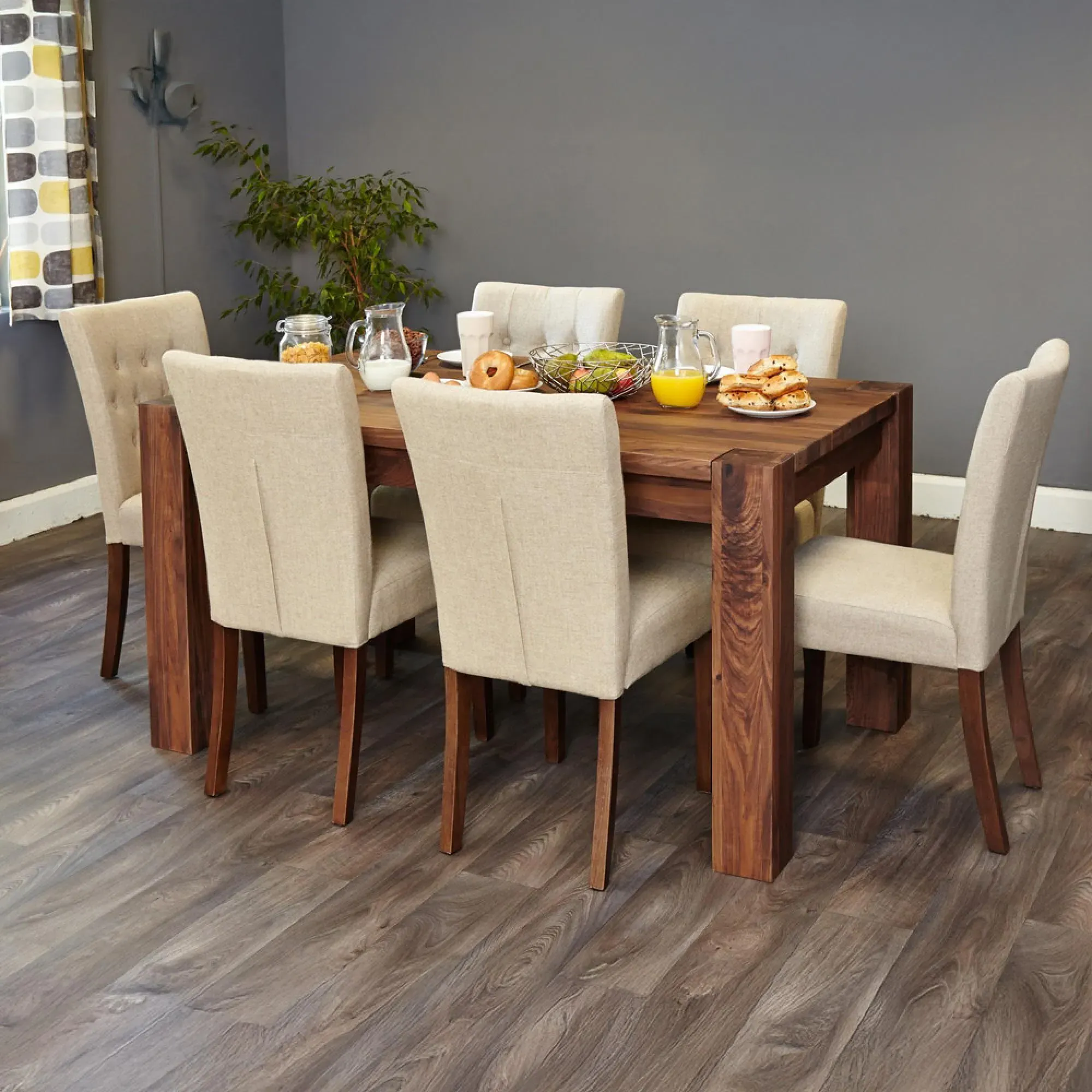 Shelby 4-Seater Dining Table - Walnut