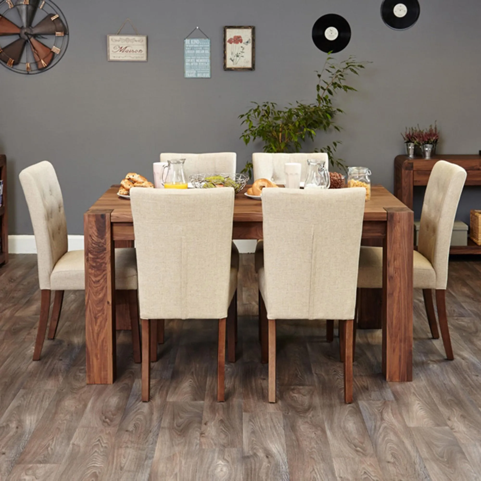 Shelby 4-Seater Dining Table - Walnut