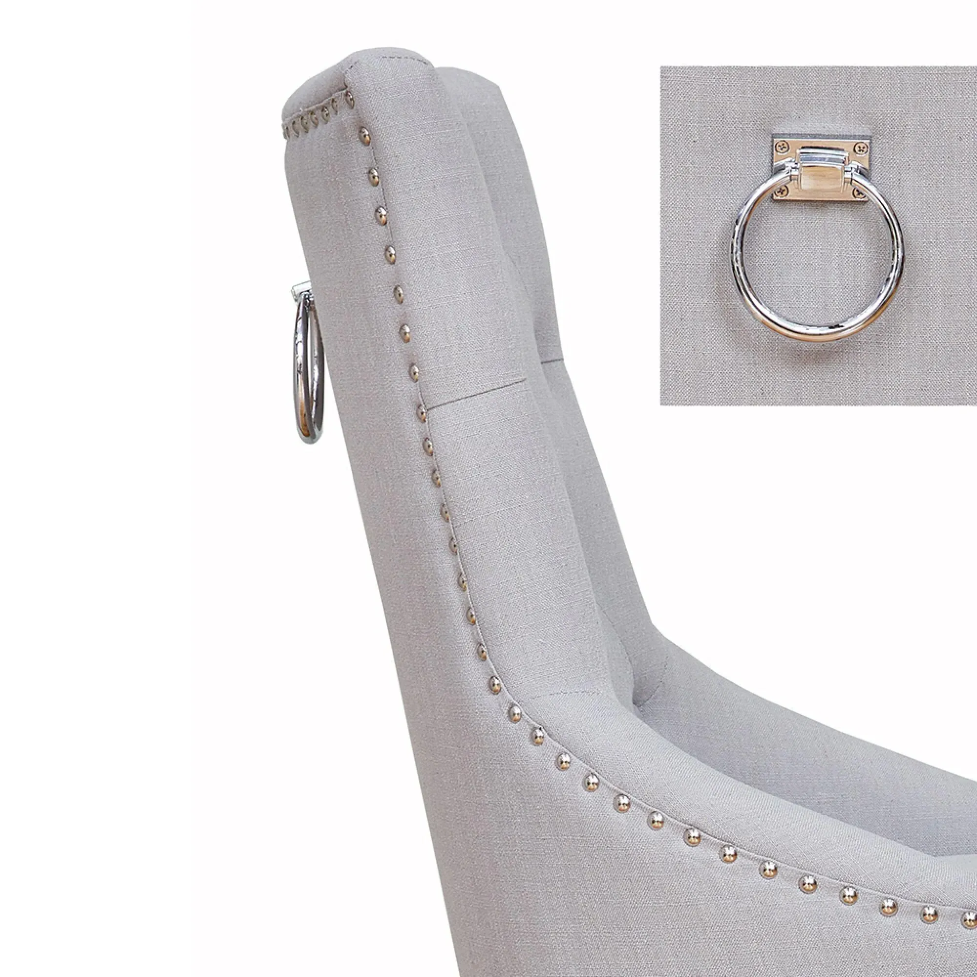 Shelby Accent Fabric Dining Chair Set - Grey