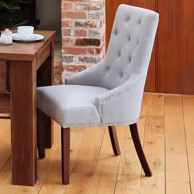 Shelby Accent Fabric Dining Chair Set - Grey