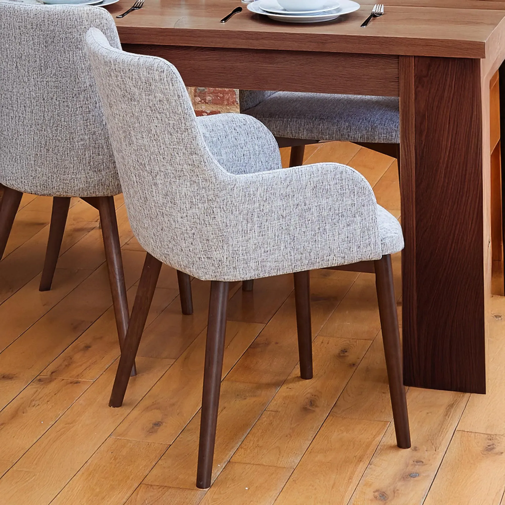 Shelby Fabric Dining Chair Set - Light Grey