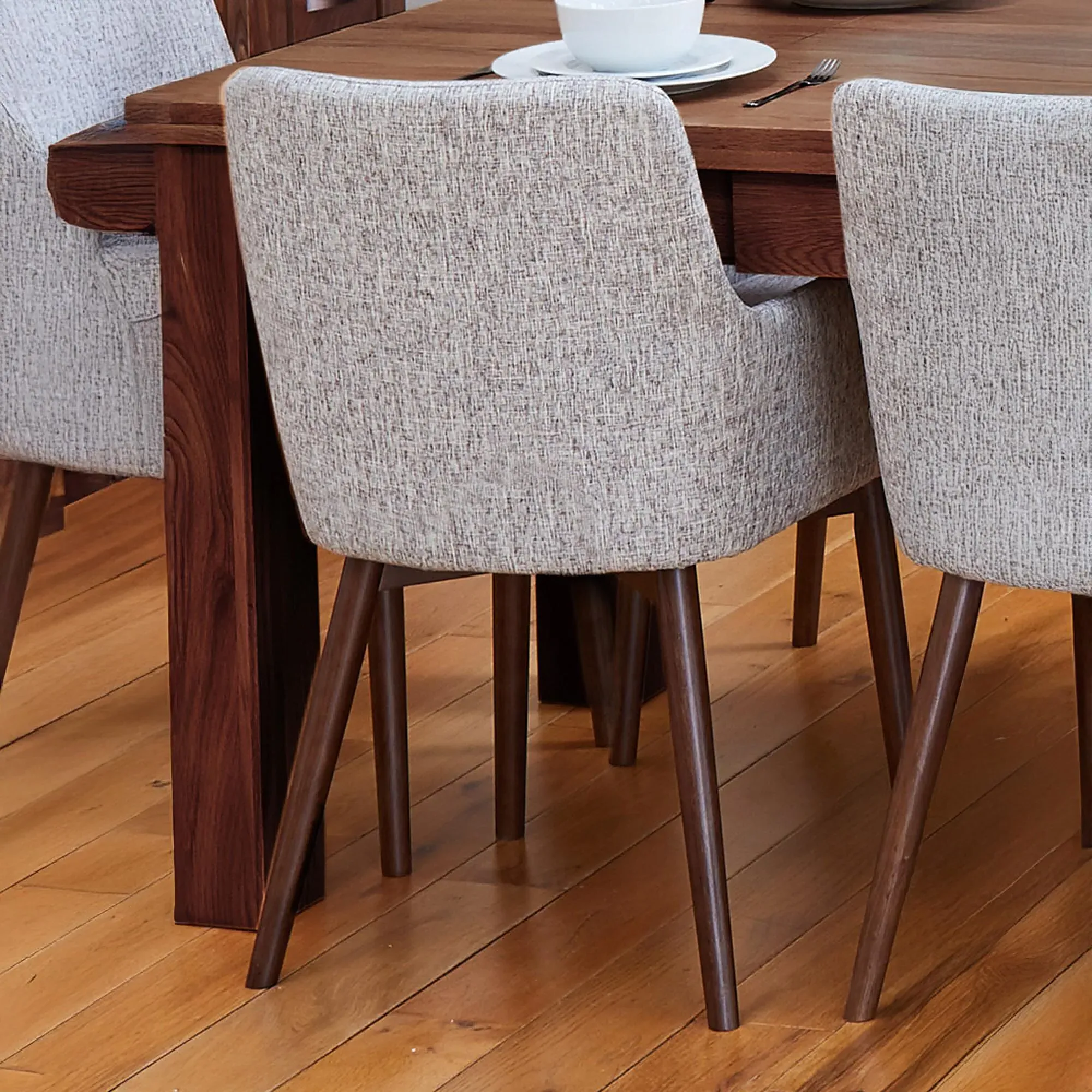 Shelby Fabric Dining Chair Set - Light Grey