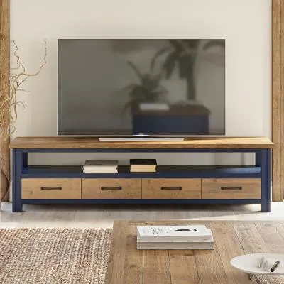 Spencer 180cm TV Unit - Blue, Lacquered image