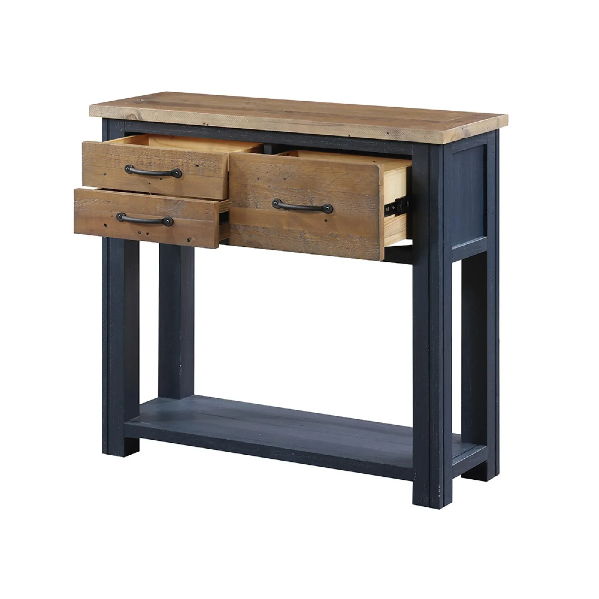 Spencer 3 Drawer Console Table - Blue, Lacquered