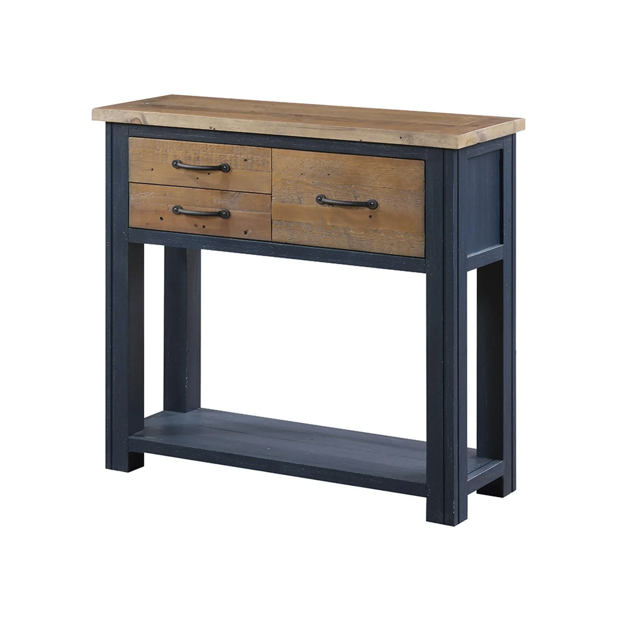 Spencer 3 Drawer Console Table - Blue, Lacquered