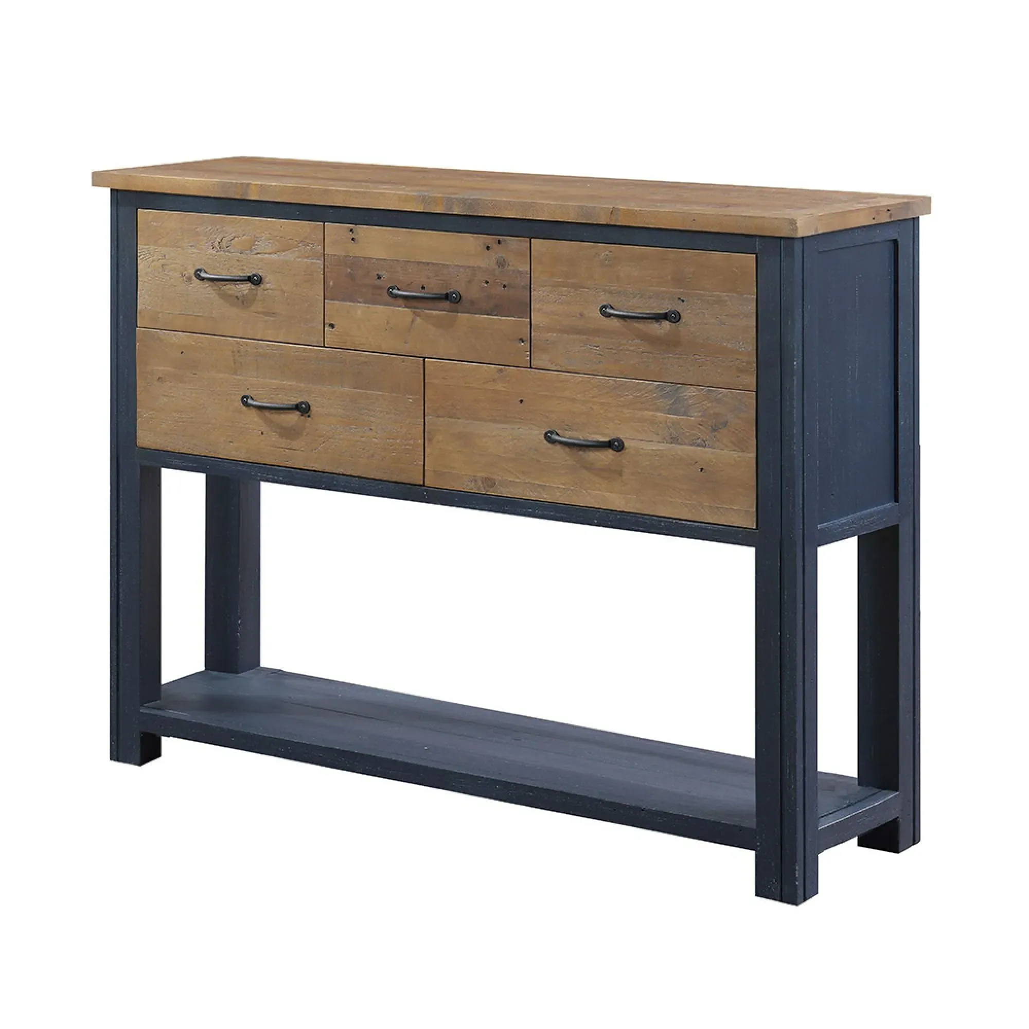 Spencer Medium Sideboard - 5 Drawers - Blue, Lacquered