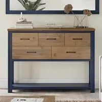 Spencer Medium Sideboard - 5 Drawers - Blue, Lacquered