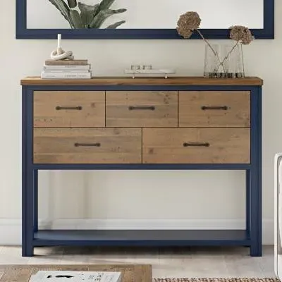 Spencer Medium Sideboard - 5 Drawers - Blue, Lacquered