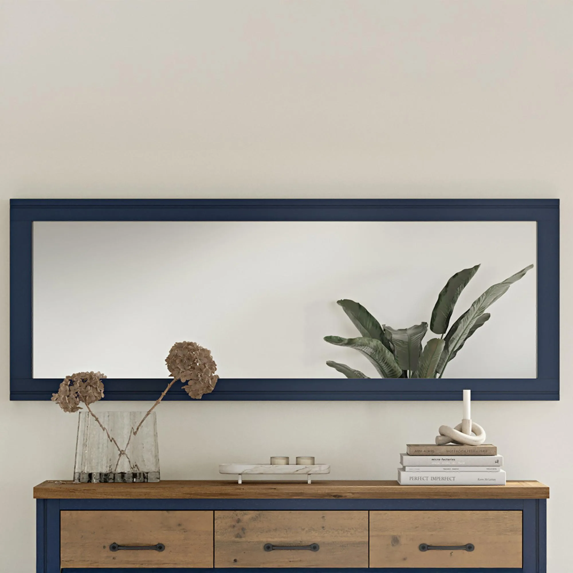 Spencer Rectangular Wall Mirror - Blue