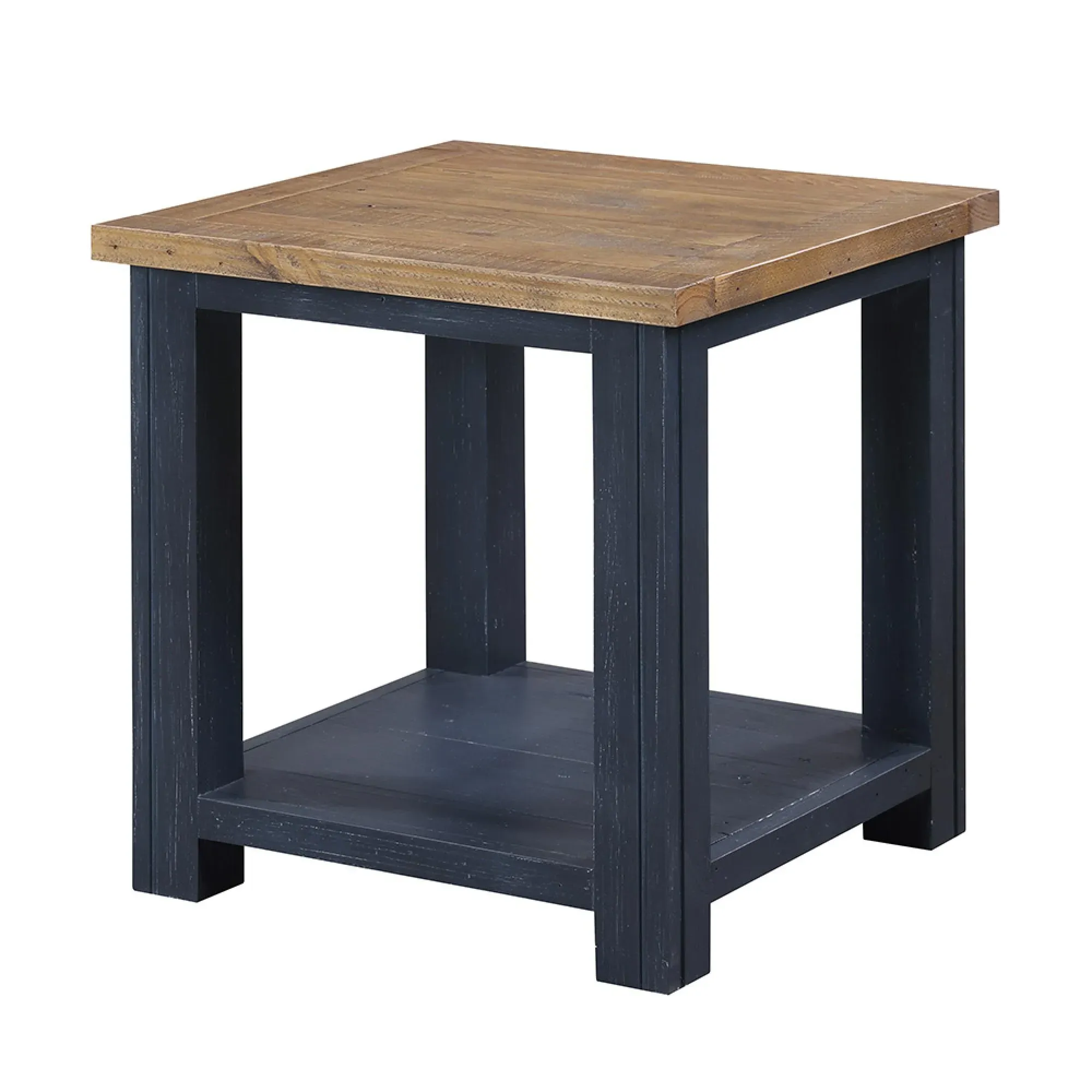 Spencer Square Lamp Table - Blue, Lacquered