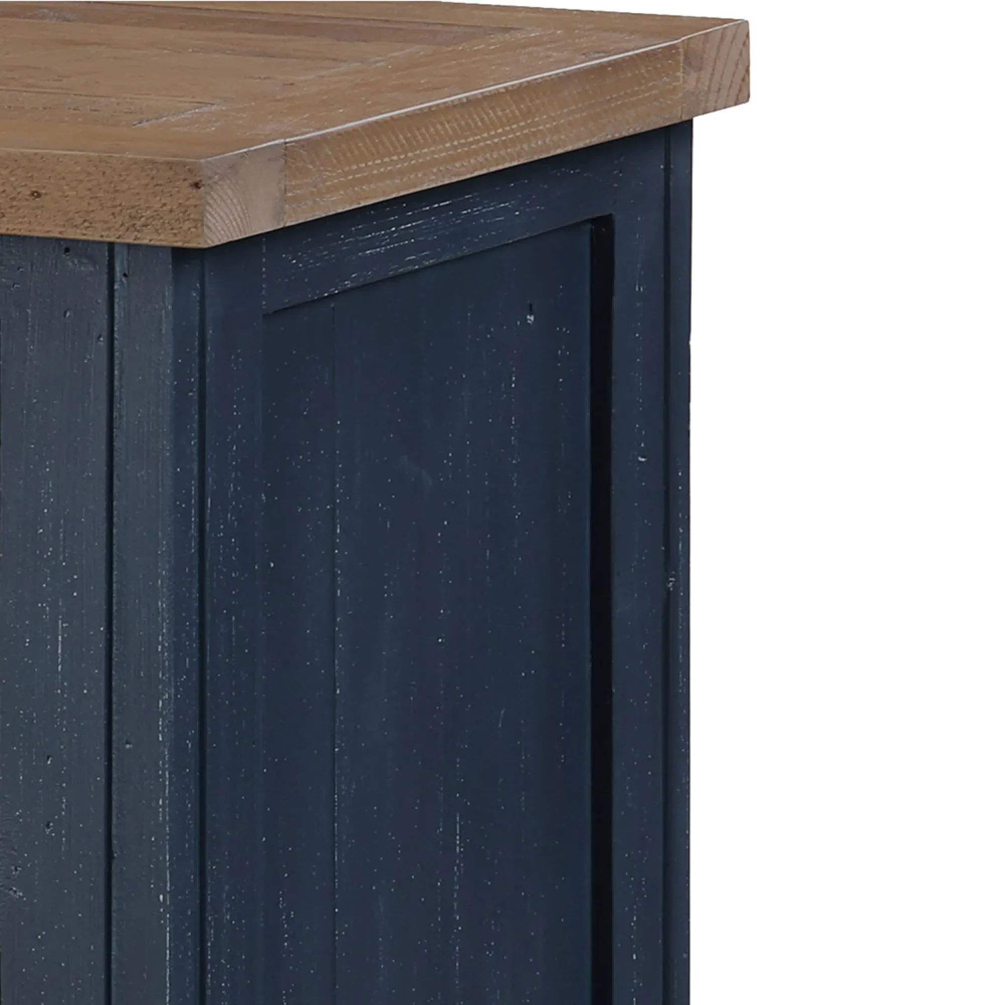 Spencer Square Lamp Table with Drawer - Blue, Lacquered