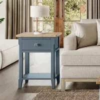 Stafford 1 Drawer Lamp Table - Blue