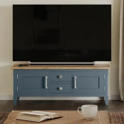 Stafford 120cm TV Unit - Blue, Lacquered image