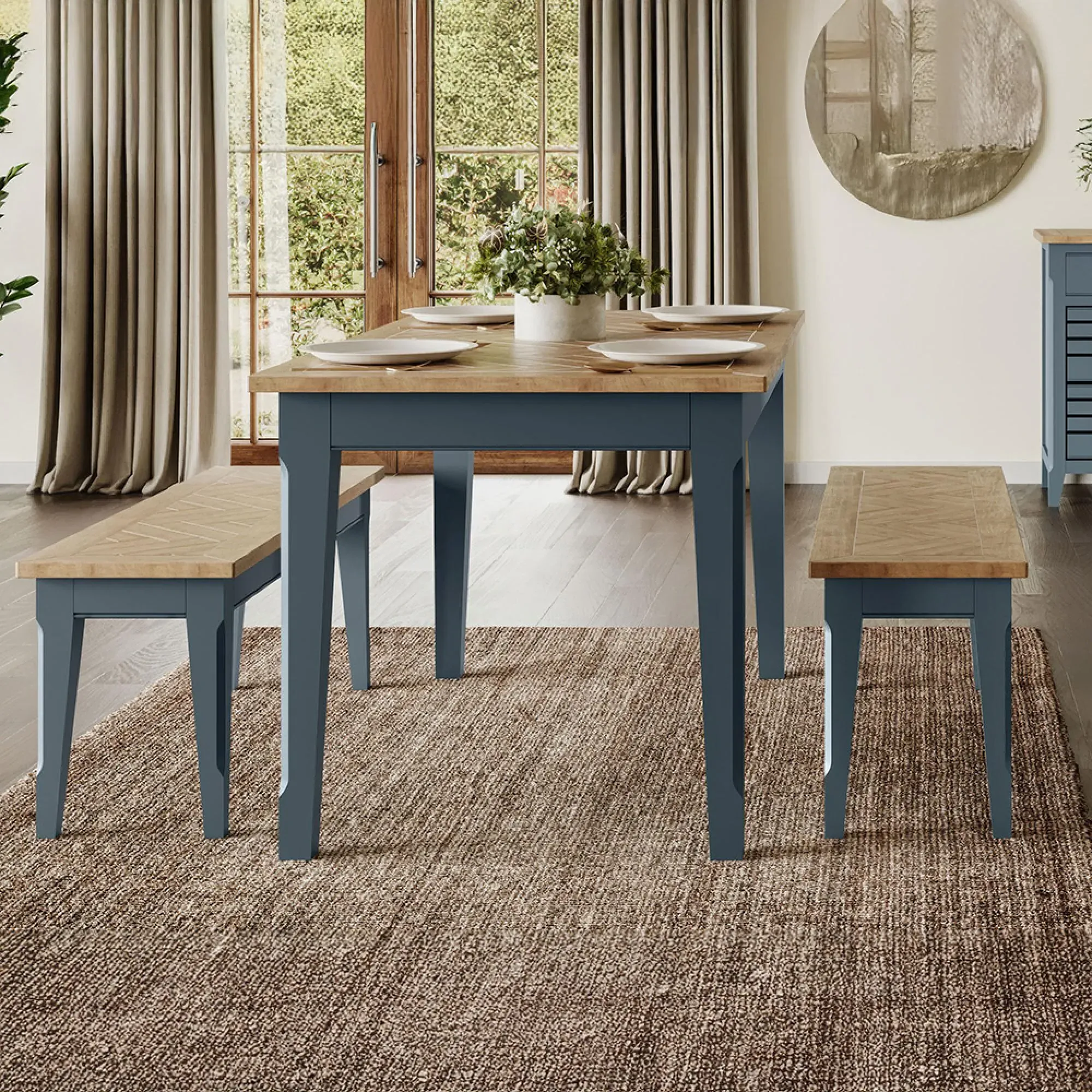 Stafford 140cm Dining Table - Blue, Lacquered