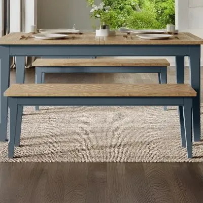 Stafford 150cm Dining Bench - Blue