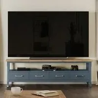 Stafford 180cm TV Unit - Blue, Lacquered