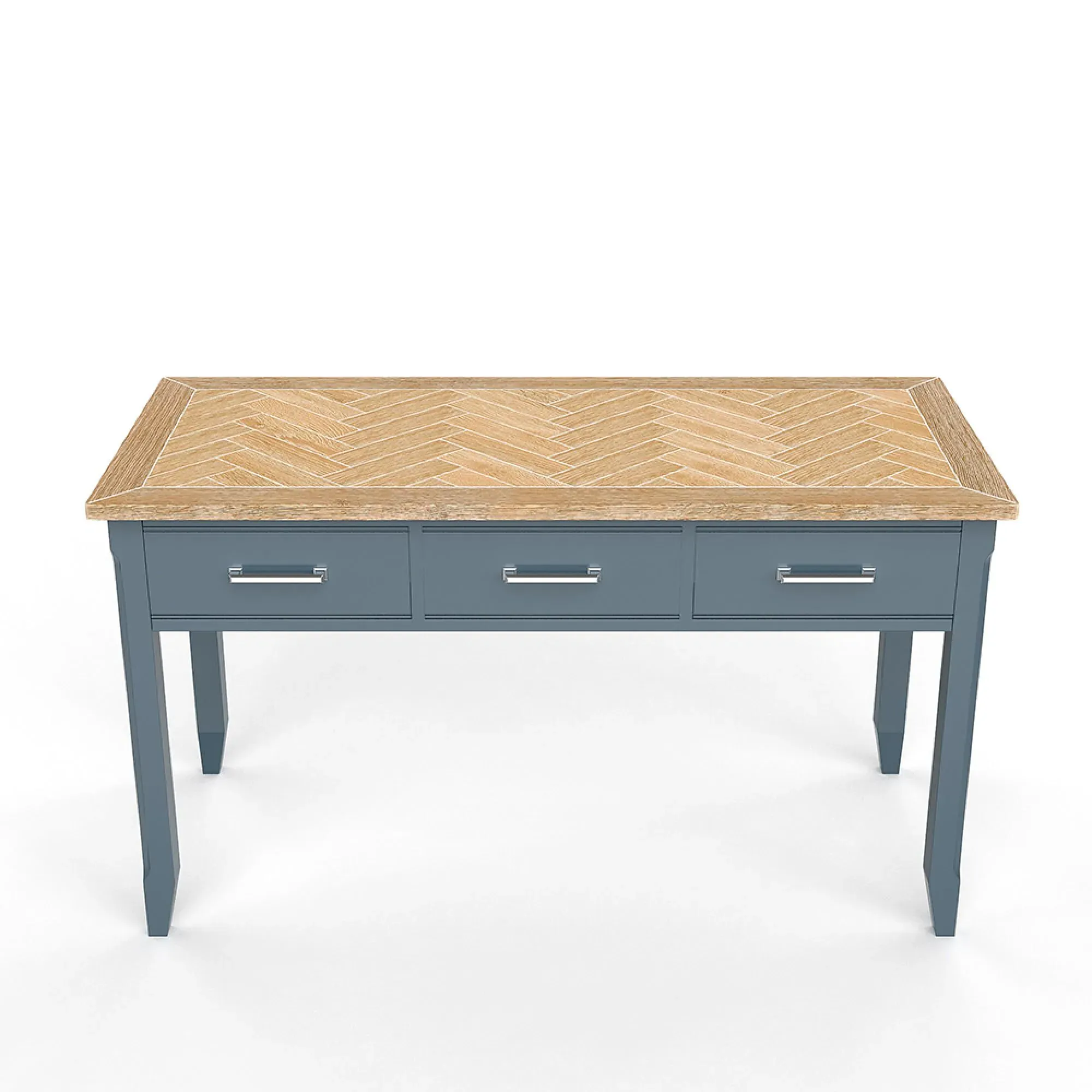 Stafford 3 Drawer Executive Desk - Blue, Lacquered