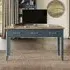 Stafford 3 Drawer Executive Desk - Blue, Lacquered