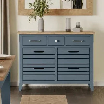 Stafford 7 Drawer Sideboard - Blue