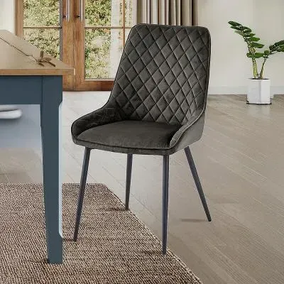 Stafford Dining Chair Set of 2 - Grey, Fabric
