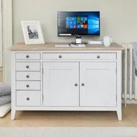 Stafford Hidden Home Office Desk - Grey