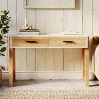 Trego 2 Drawer Console Table - White, Reclaimed Wood
