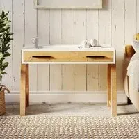 Trego 2 Drawer Office Desk - White, Reclaimed Wood