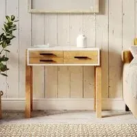 Trego 3 Drawer Console Table - White, Reclaimed Wood