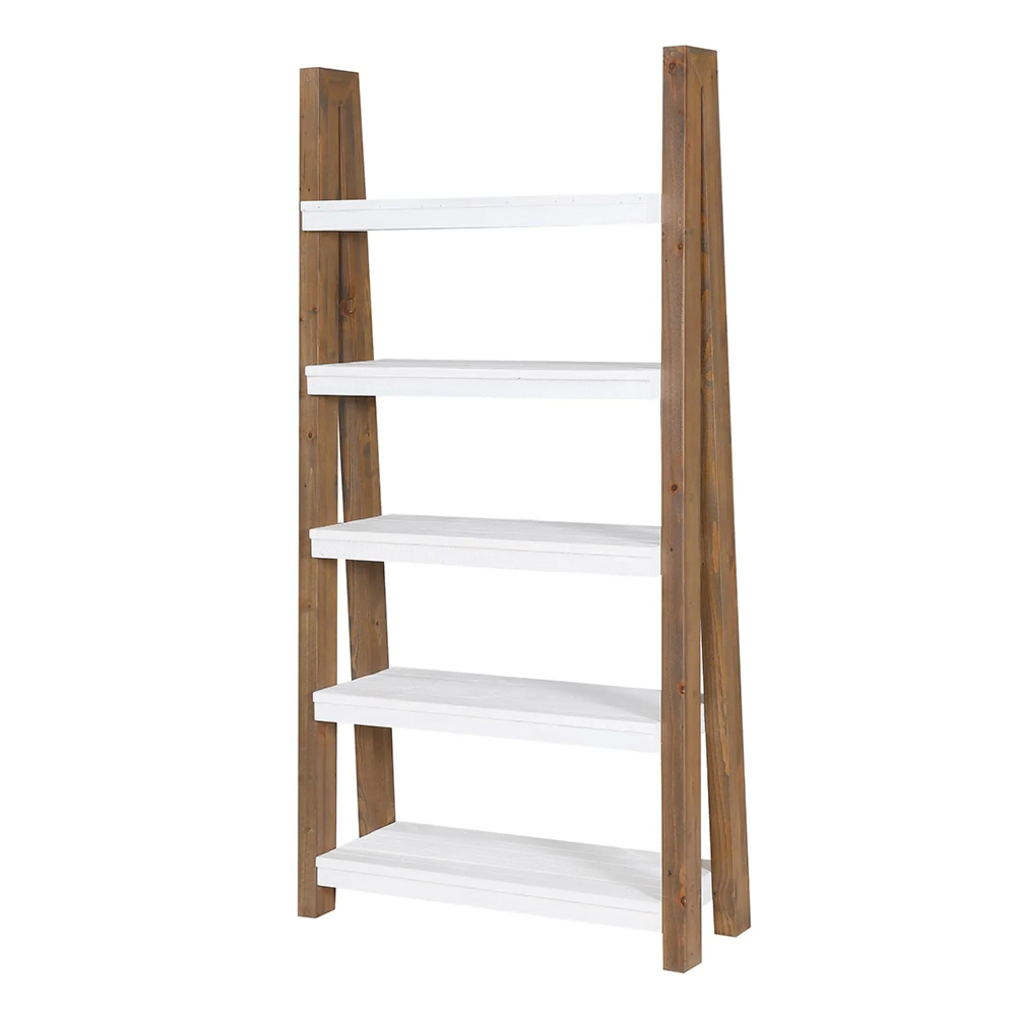 Trego Open Bookcase - White, Reclaimed Wood