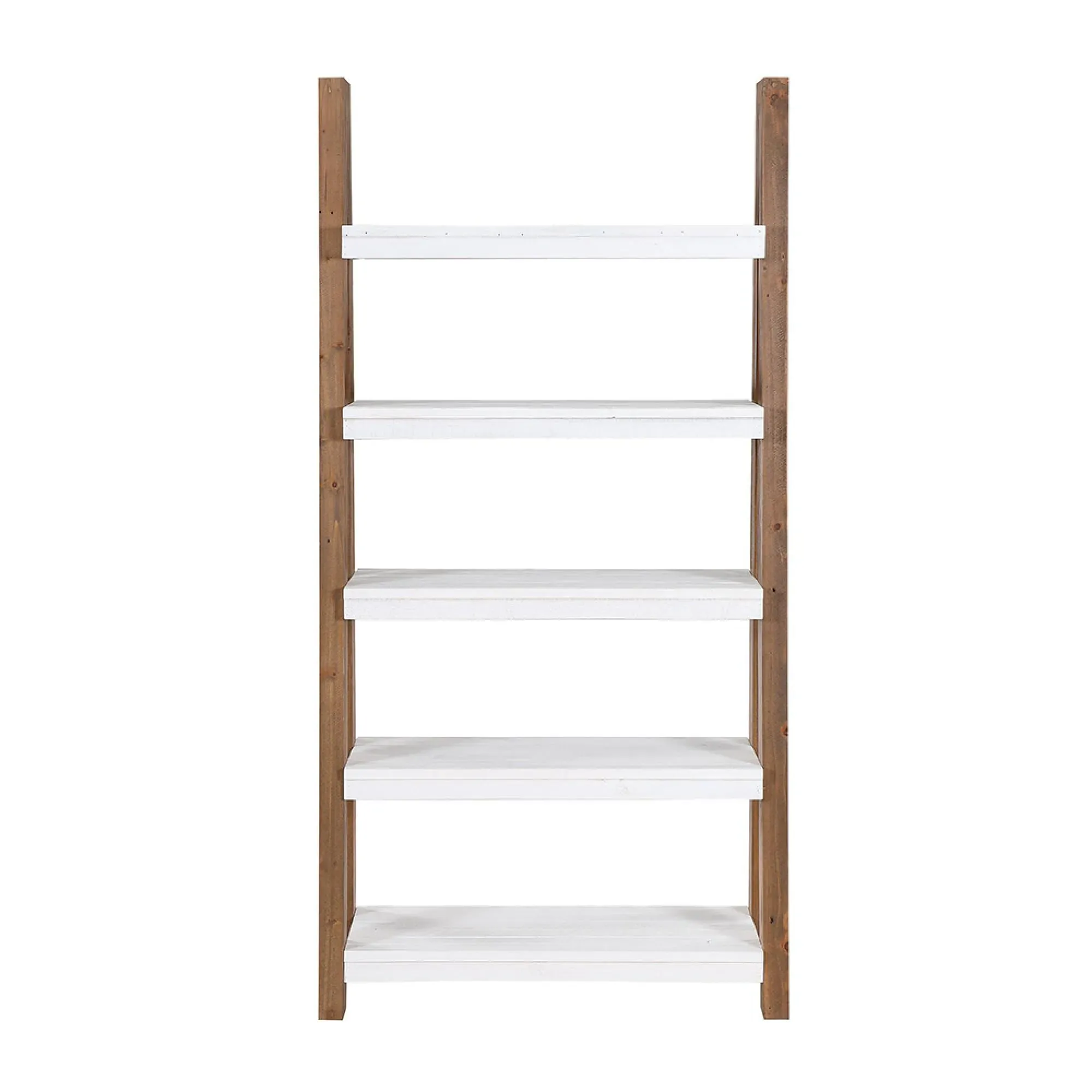 Trego Open Bookcase - White, Reclaimed Wood