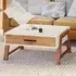 Trego Square Coffee Table with Drawer - White, Reclaimed Wood