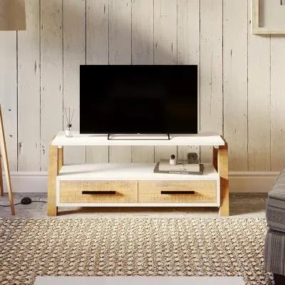 Trego TV Unit - White, Reclaimed Wood image