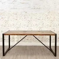 Urmston 6-Seater Dining Table - Satin Lacquer, Reclaimed Wood