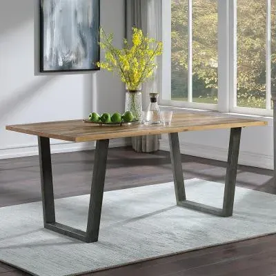 Urmston 6-Seater Dining Table - Satin Lacquer, Reclaimed Wood