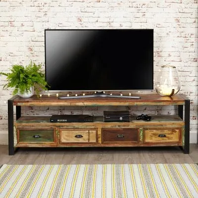 Urmston Reclaimed 4 Drawer TV Cabinet - Satin Lacquer