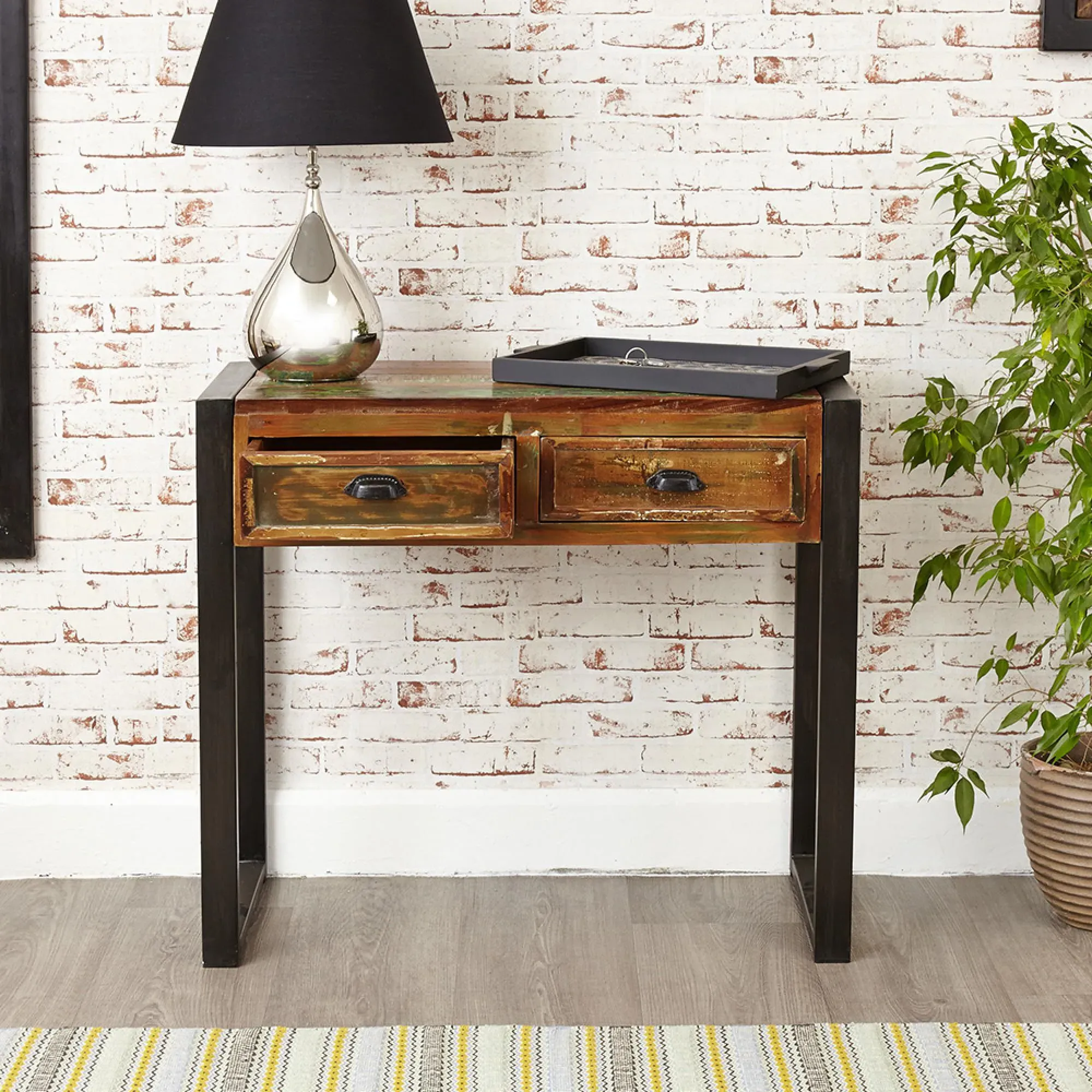 Urmston Reclaimed Console Table - Satin Lacquer