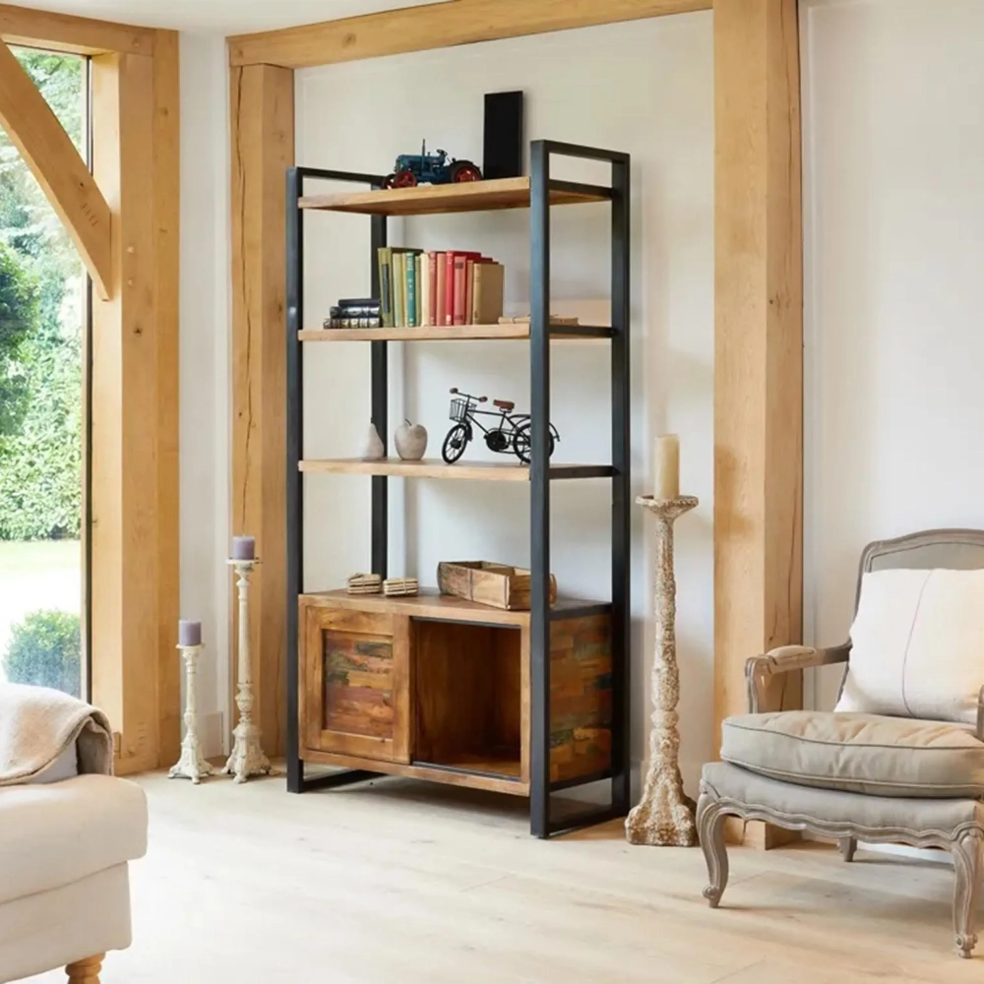 Urmston Reclaimed Large Bookcase with Storage
