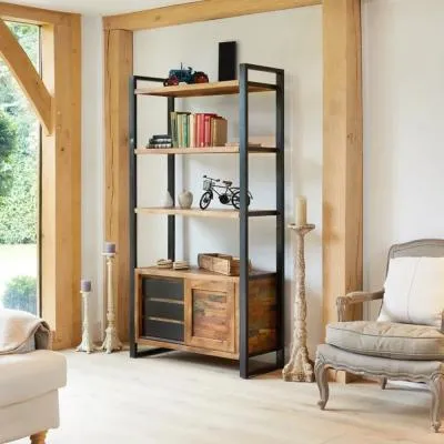 Urmston Reclaimed Large Bookcase with Storage