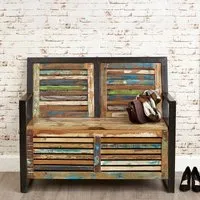 Urmston Reclaimed Storage Monks Bench - Satin Lacquer